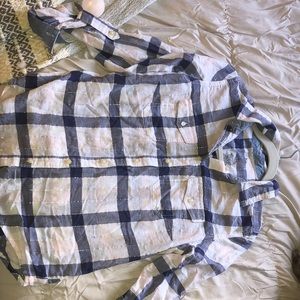 St. John’s Bay light pink and blue flannel. Small